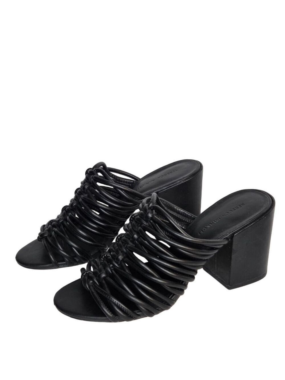 Rebecca Minkoff Calanthe Black Heels Women's Size 8.5 Strappy Open Toe
